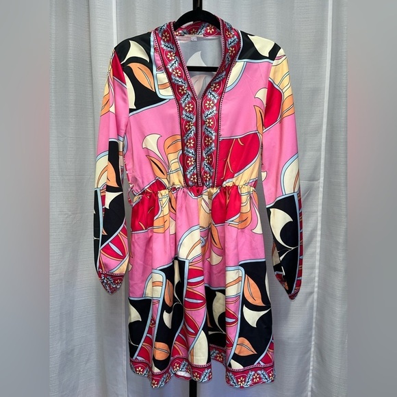Sundayup Dresses & Skirts - Sundayup pink pattern dress | size Small